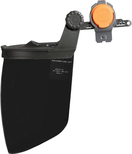 Vista 11 de Klein Tools Face Shield for Safety Helmet and Cap-Style Hard Hats, Impact Rated, Anti-Fog, Low-Profile Design for Grinding