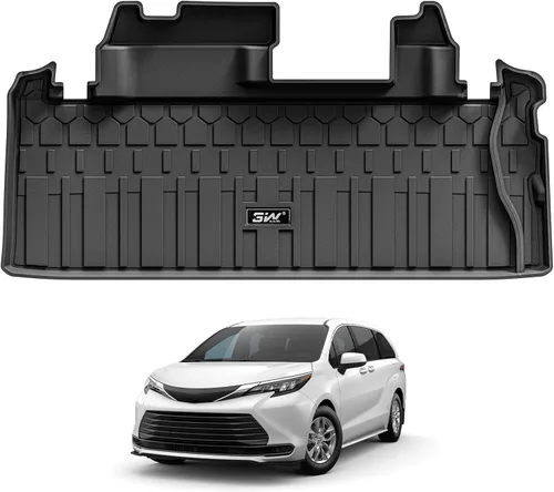 Vista 22 de 3W Alfombrillas para Toyota Sienna 2021-2026 LE/XLE (solo para 8 asientos), revestimiento de suelo TPE para todo tipo de clima, ajuste personalizado