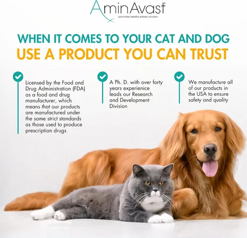 Vista 6 de AminAvast Suplemento de riñón para perros - Apoya la función renal natural - Promueve la salud y la vitalidad del envejecimiento de los riñones