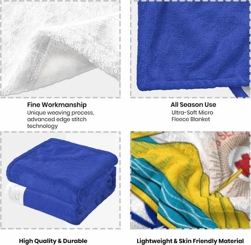 Vista 6 de Manta patriótica de franela azul suave de El Salvador, regalo para mujeres y hombres, manta mullida para sofá regazo, para interiores y exteriores