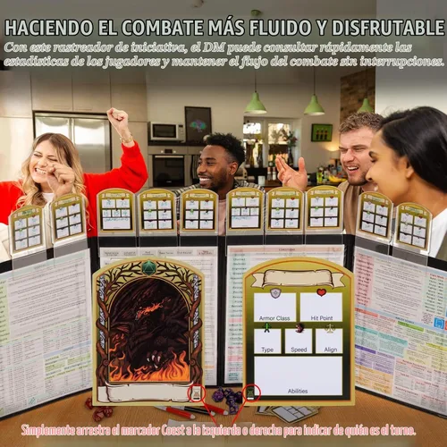 Vista 3 de CZYY DND Initiative & Combat Tracker Set, Acrylic Markers with Insert Cards