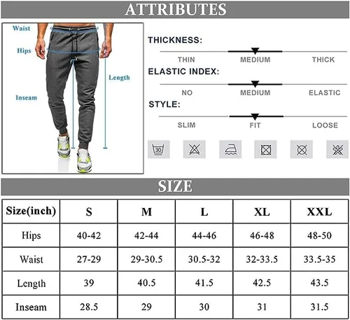 Vista 6 de Punwet Mens Jogging Casual Pants Joggers Sweatpants Active Athletic Workout Sweatpants for Men