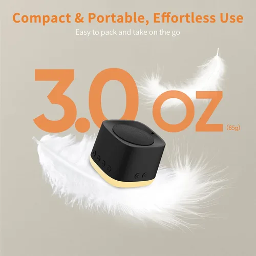 Vista 2 de Máquina de sonido portátil, mini máquina de ruido blanco de viaje para dormir con luz nocturna de respiración, 16 sonidos relajantes, temporizador