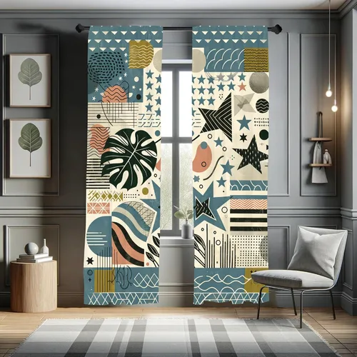 Vista 60 de Ambesonne - Cortinas amarillas para ventana, arte moderno escandinavo de escena de jardín con flores de tulipán y mariposas bailando, juego de 2