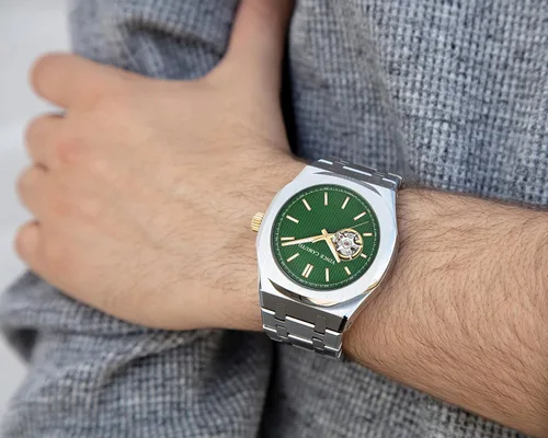 Vista 2 de Vince Camuto Reloj de pulsera de movimiento automático para hombre VC1156 PlateadoVerde