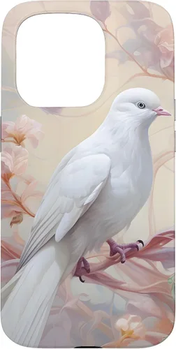 Vista 14 de Funda para iPhone 12 Pro Max Dove of Peace White Dove Pink Floral