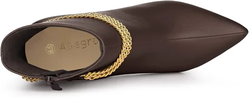 Vista 5 de Allegra K Botines de tacón de aguja puntiagudo para mujer, M
