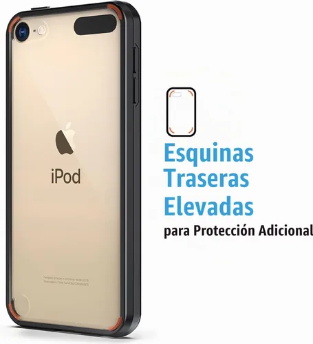 Vista 5 de ULAK Funda transparente compatible con iPod Touch 7/6/5 con 2 protectores de pantalla, [antiamarilleo] Funda protectora delgada y suave de TPU