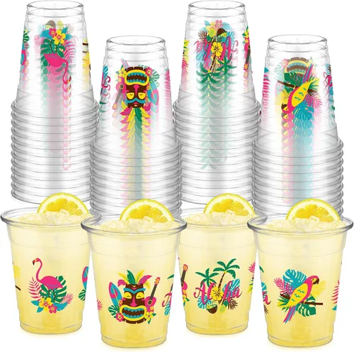 Vista 13 de FoldTier 50 Piezas Vasos de los Años 50 de 12 oz Plástico Vasos Regreso a los Años 50 Vasos Transparentes Desechables de los Años 50 Vasos Temáticos