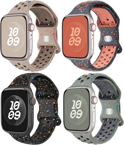 Vista 16 de Correas de silicona compatibles con Apple Watch Band de 1.496 in 1.575 in 1.614 in 1.654 in 1.732 in 1.772 in 1.811 in 1.929 in, correa deportiva