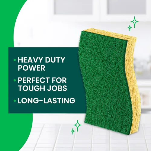 Vista 3 de Scotch-Brite - Esponja resistente para restregar, 9 esponjas de cocina diseñadas para las tareas difíciles en la cocina que duran 3 veces más*
