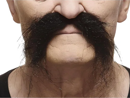 Vista 26 de Mustaches Self-Adhesive Fake Mustache, Synthetic Fur Costume Accessory Set Arqueólogo gris con blanco