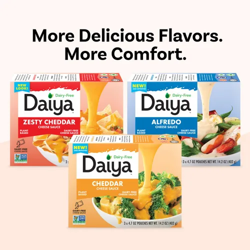 Vista 6 de Salsa de queso cheddar sin lácteos, rica a base de plantas, cremosa, salsa de queso, 14.2 onzas (paquete de 8)