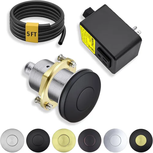 Vista 12 de BESTILL Kit de interruptor de aire para eliminación de basura - Certificado UL, botón de interruptor superior de fregadero sin cable para triturador