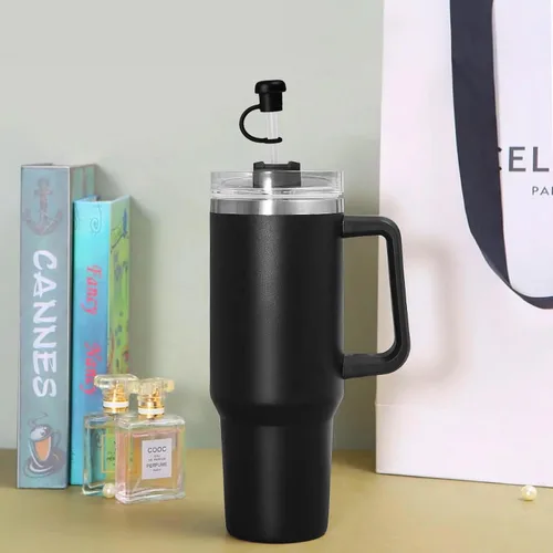 Vista 2 de Paquete de 6 popotes de silicona ajustables, reutilizables de grado alimenticio, compatibles con Stanley/Simple Modern/Yeti/Hydro Flask, ajuste