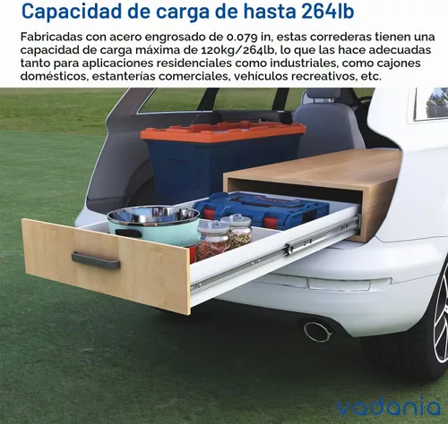 Vista 3 de VADANIA - Guías de cajones de alta resistencia VA2053 & VD2053