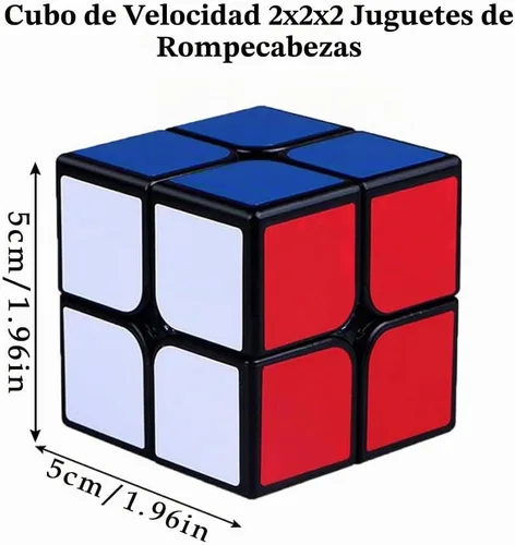 Vista 2 de Cubo de velocidad 2x2, rompecabezas clásicos de cubo 2x2 de juguete (negro)