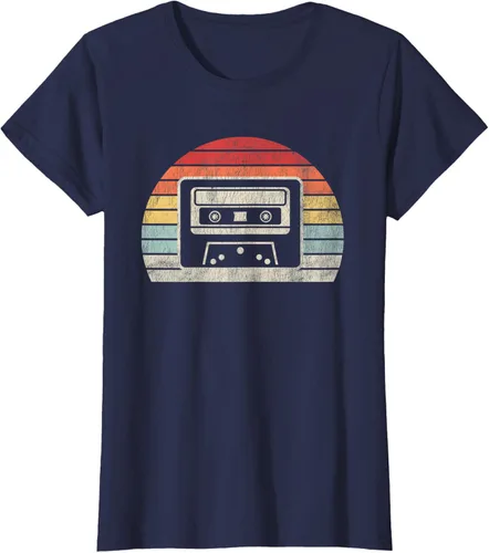 Vista 24 de Retro Cassette Tape 80s 90s Nostalgia T-Shirt Negro