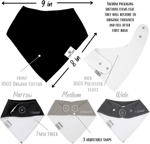 Vista 4 de Diaper Squad 10-Pack Organic Cotton Baby Bibs for Baby Boy, Girl