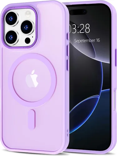 Vista 10 de Anuck - Funda magnética para iPhone 11 compatible con MagSafe, carcasa trasera mate translúcida dura, borde de TPU, delgada, resistente a impactos
