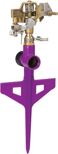 Vista 7 de Dramm 15086 Rociador de impulso de base circular con una base de metal resistente, color azul