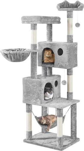 Vista 15 de Yaheetech - Árbol para gatos grandes de 64.5 pulgadas con 2 condominios, 2 perchas