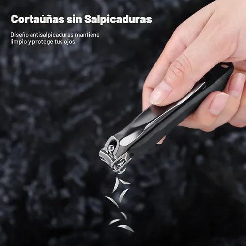 Vista 3 de FERYES Cortaúñas 3 en 1 para uñas de los dedos con recolector de uñas sin salpicaduras y caja de almacenamiento de metal - Cortaúñas para uñas