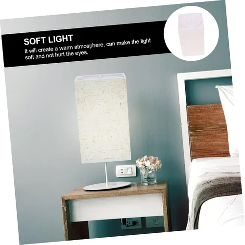 Vista 4 de DECHOUS Elegante pantalla cuadrada de tela para lámpara sobre bombilla para luces, fácil de instalar, regalo