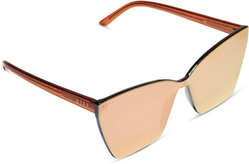 Vista 9 de DIFF Goldie Designer - Gafas de sol de gran tamaño sin marco para mujer, protección UV400, marcos de moda