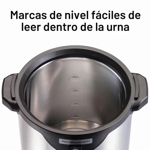 Vista 7 de Hamilton Beach Commercial Urna de café de acero inoxidable de 40 tazas de doble pared, 120 V, certificado NSF (HCU040S)