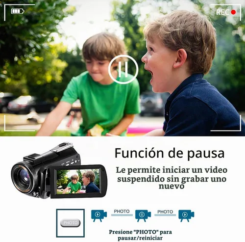 Vista 7 de Videocámara 4K ORDRO con visión nocturna, Cámara de video para Vlog, Caza de fantasmas, para YouTube, pantalla táctil IPS de 3.1’’, videocámara