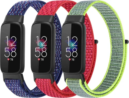 Vista 12 de Correas de nailon compatibles con correas Fitbit Luxe, correas deportivas de tela transpirable ajustable Solo Loop, pulsera de repuesto suave