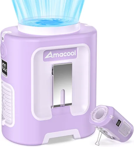 Vista 12 de AMACOOL Mini ventilador de cintura portátil con clip, 13,000 rpm, 4 velocidades, ventilador de cuello personal, hasta 24 horas de duración