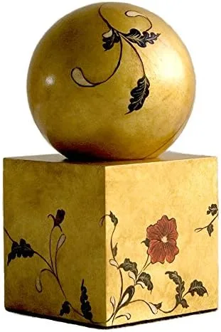 Vista 2 de Art Deco Golden Floral Ornament and Stand Set