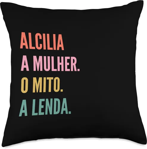 Vista 4 de Funny Portuguese First Name Design - Alcilia Throw Pillow