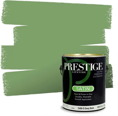 Vista 37 de PRESTIGE Pintura exterior e imprimación en uno, aloe, plano, 1 galón