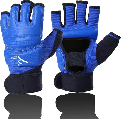 Vista 9 de Guantes de boxeo de kickboxing, guantes de boxeo para hombres, mujeres, niños, medio dedo, saco de boxeo, guantes de lucha para hombres y mujeres