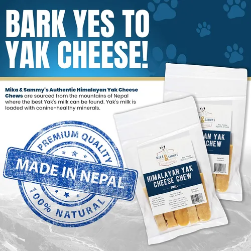 Vista 3 de Mika & Sammy's - Masticables de queso de yak para perros del Himalaya, totalmente naturales, ingredientes limitados para perros pequeños, medianos