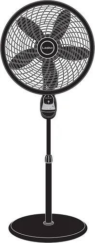 Vista 3 de Lasko Ventiladores de pedestal oscilantes con altura ajustable, temporizador, control remoto (1843) y 3 velocidades (1827)