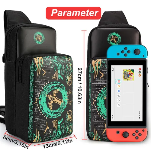 Vista 3 de Owngen Travel Bag for Nintendo SwitchLiteOLED, for Zelda Tears of the Kingdom Portable Sling Shoulder Crossbody Carrying Storage Accessories