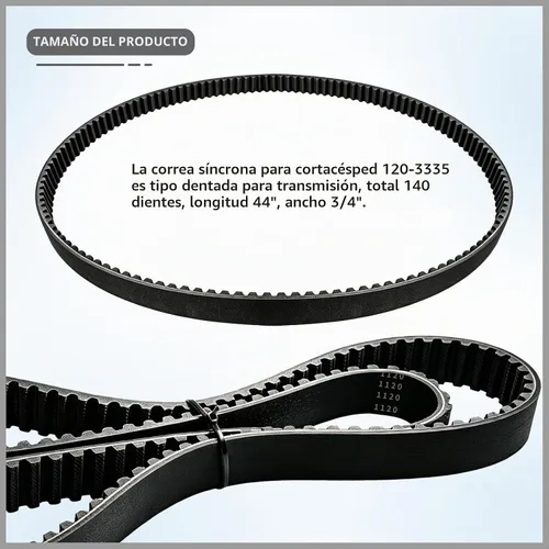 Vista 3 de 120-3335 Cinturón para cortacésped Toro Timemaster y Exmark 30