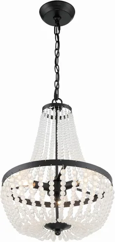 Vista 2 de Crystorama Rylee - Lámpara de araña negra mate de 3 luces Negro