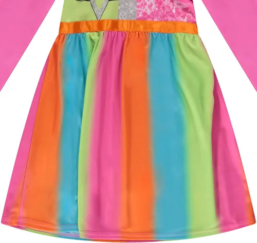 Vista 4 de Komar Kids XOMG POP - Pijama de una pieza de manga larga para niñas, con cremallera y forro polar, camisón de fantasía, disfraz para niña