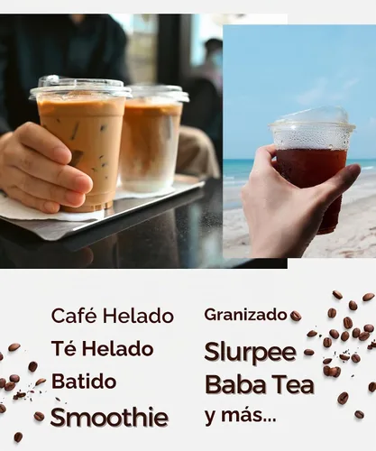 Vista 5 de Vasos de plástico transparente de 12 oz con tapas sin pajita, 25 juegos de vasos desechables de plástico para café helado, vasos para llevar