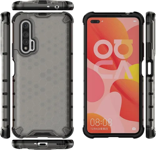 Vista 101 de Pzwoxukhov Funda compatible con Huawei Nova 3i, compatible con Huawei P Smart+ 2018 Honeycomb Anti-Drop Shock-Absorbing Case Negro