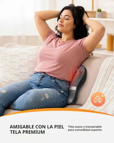 Vista 4 de CooCoCo Masajeador inalámbrico de cuello y espalda con calor, amasamiento