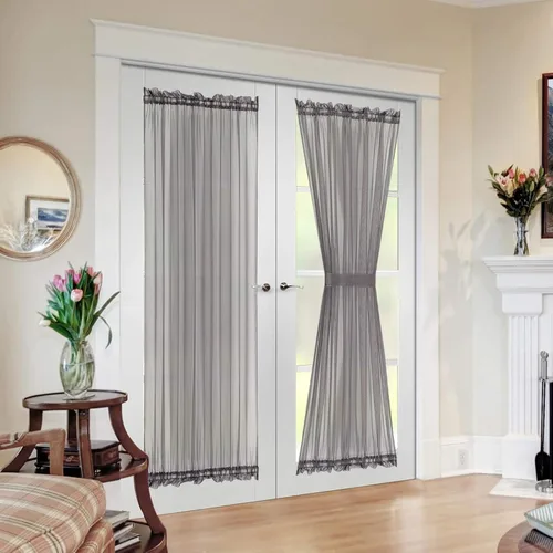 Vista 46 de MIULEE Cortinas Transparentes Laterales para Puerta Francesa con Filtrado de Luz, Tratamiento de Ventana, 2 Paneles de 25 x 40 Pulgadas con Beige