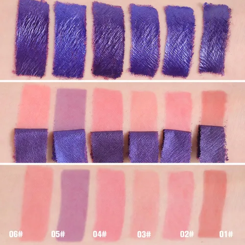 Vista 6 de evpct Tinte labial rosa nude cálido, acabado mate, a prueba de transferencia, delineador de labios que se despega, maquillaje brillante, de larga