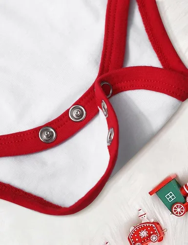 Vista 8 de WIQI Baby Boy Christmas Outfit 4PCS Newborn Romper Xmas Suspender Pants Santa Hat My First Christmas Baby Boy Outfits
