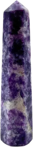 Vista 38 de WholesaleGemShop - Torre de obelisco de piedras preciosas de 3 pulgadas, faceta gigante, cristal de roca de Aura Rock Natural pulido Earth Wand